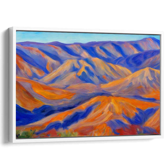 Majestic Ridges: Colorful Expressionist Mountain Landscape Canvas Art