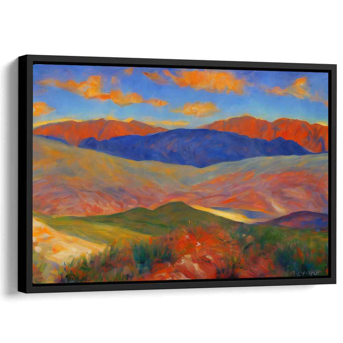 Mirage Melodies: Vibrant Desert Landscape Canvas Art Print