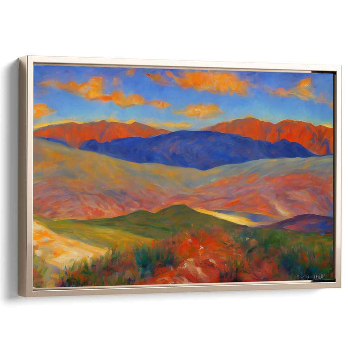Mirage Melodies: Vibrant Desert Landscape Canvas Art Print