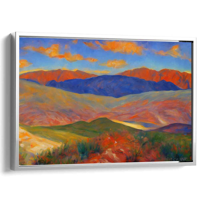 Mirage Melodies: Vibrant Desert Landscape Canvas Art Print