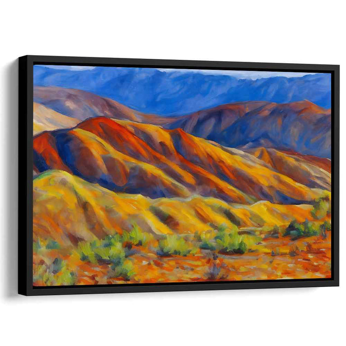 Misty Peaks Abloom: Impressionist Mountain Landscape Canvas Art Print