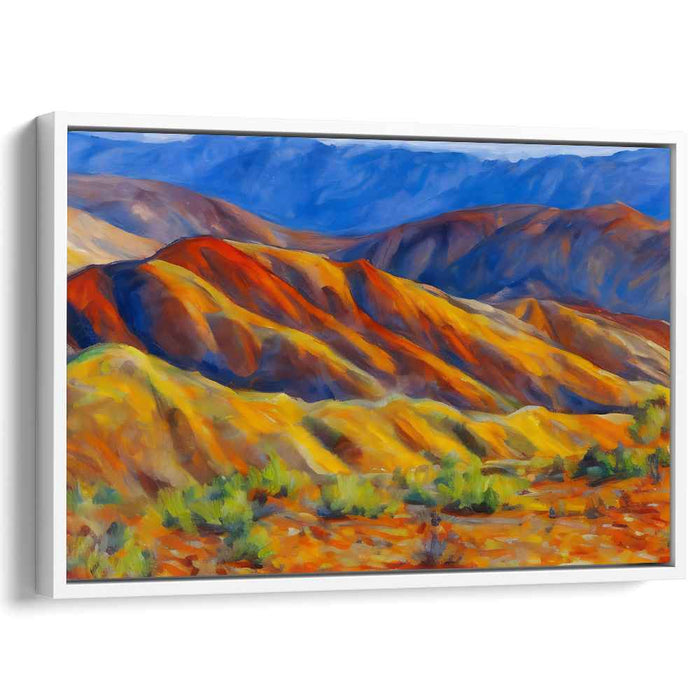 Misty Peaks Abloom: Impressionist Mountain Landscape Canvas Art Print