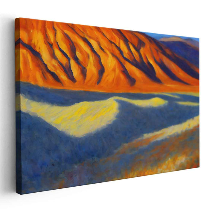 Fiery Mountain Majesty: Vibrant Landscape Canvas Art Print