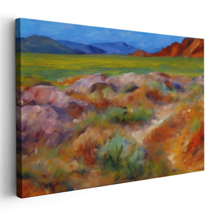 Colorful Horizon Perspectives: Vibrant Landscape Canvas Art Print