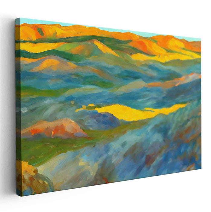 Transient Summits: Impressionist Mountain Landscape Canvas Art
