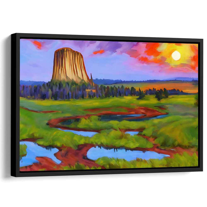 Stone's Silent Tale: Majestic Rock Formation Landscape Canvas Art Print