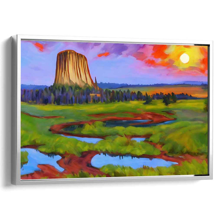 Stone's Silent Tale: Majestic Rock Formation Landscape Canvas Art Print