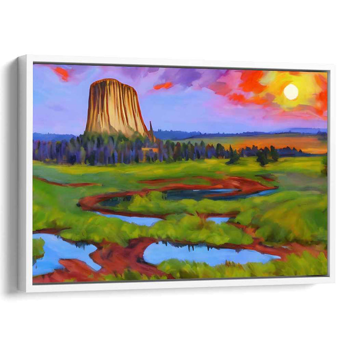 Stone's Silent Tale: Majestic Rock Formation Landscape Canvas Art Print