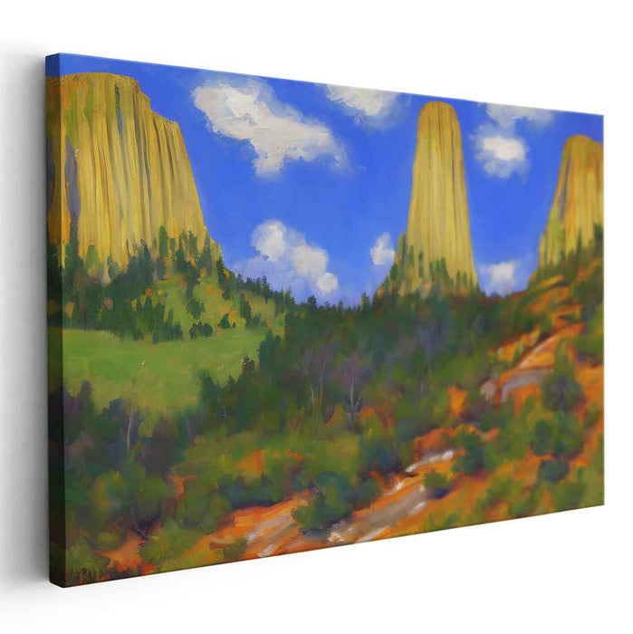 Solitude Among Pines: Serene Wilderness Landscape Canvas Art Print