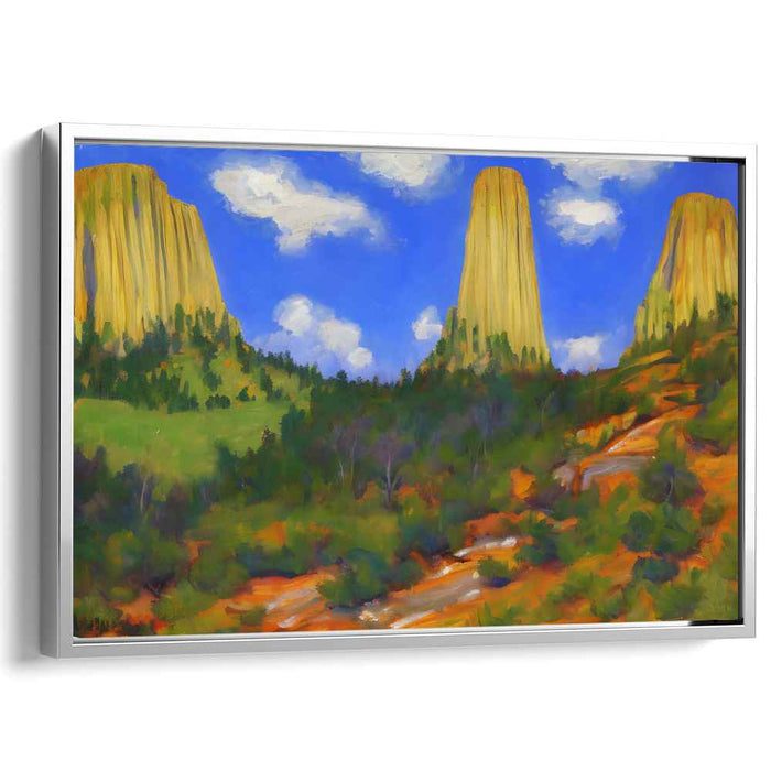 Solitude Among Pines: Serene Wilderness Landscape Canvas Art Print