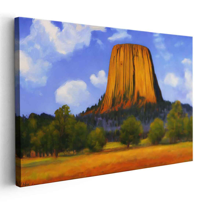 Majestic Guardians: Devils Tower in Golden Splendor