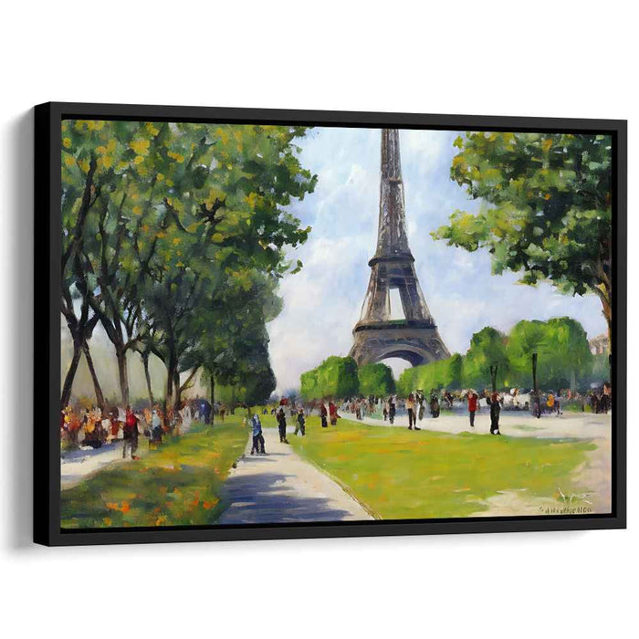 Iron Lace Perspective: Eiffel Tower and Champ de Mars Canvas Art Print