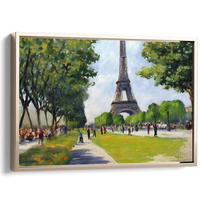 Iron Lace Perspective: Eiffel Tower and Champ de Mars Canvas Art Print