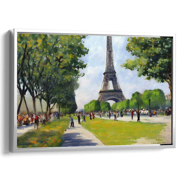 Iron Lace Perspective: Eiffel Tower and Champ de Mars Canvas Art Print