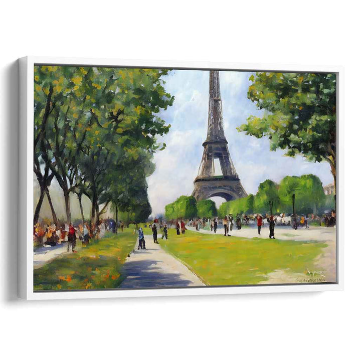 Iron Lace Perspective: Eiffel Tower and Champ de Mars Canvas Art Print