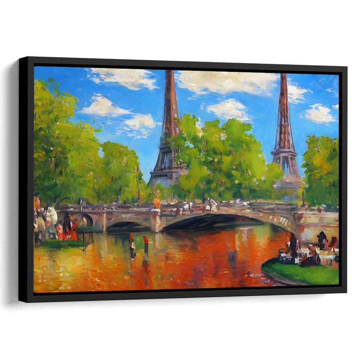 Sunlit Paris: Impressionist Eiffel Tower Canvas Art Print