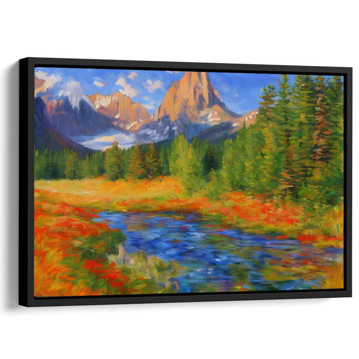 Luminescent Horizon Dreams: Vivid Landscape Canvas Art Print