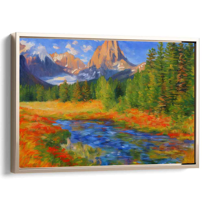 Luminescent Horizon Dreams: Vivid Landscape Canvas Art Print