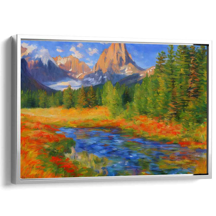 Luminescent Horizon Dreams: Vivid Landscape Canvas Art Print