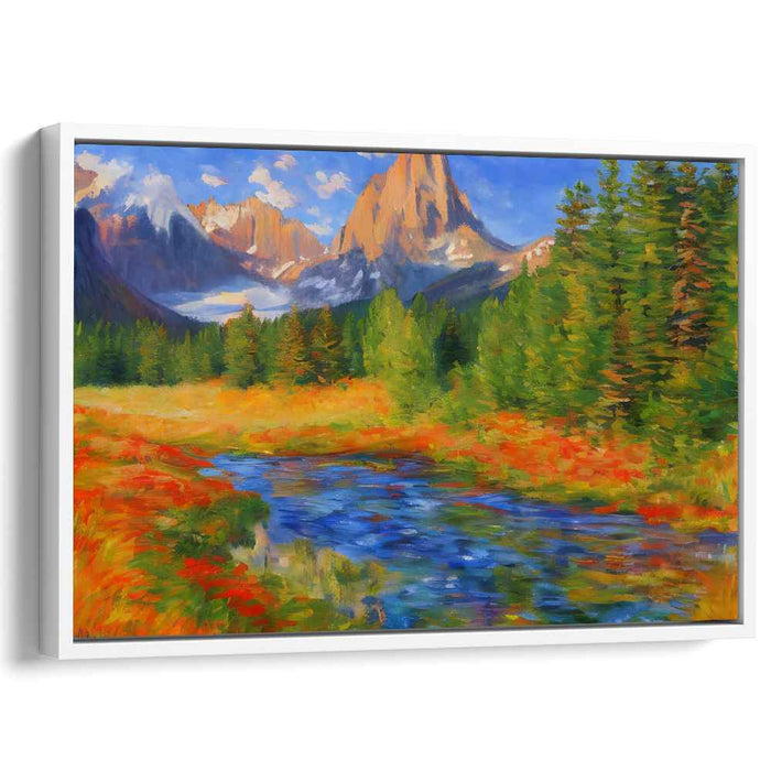 Luminescent Horizon Dreams: Vivid Landscape Canvas Art Print