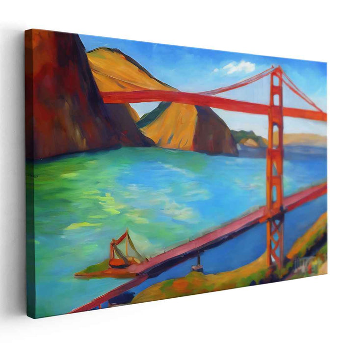 Neon Dreaming in Fog City: Vivid Landscape of San Francisco's Iconic Bridge