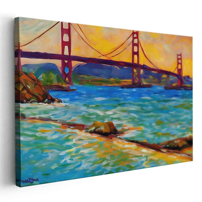 Colorful Dreams on Canvas: Vibrant Impressionist Sunset Canvas Art Print
