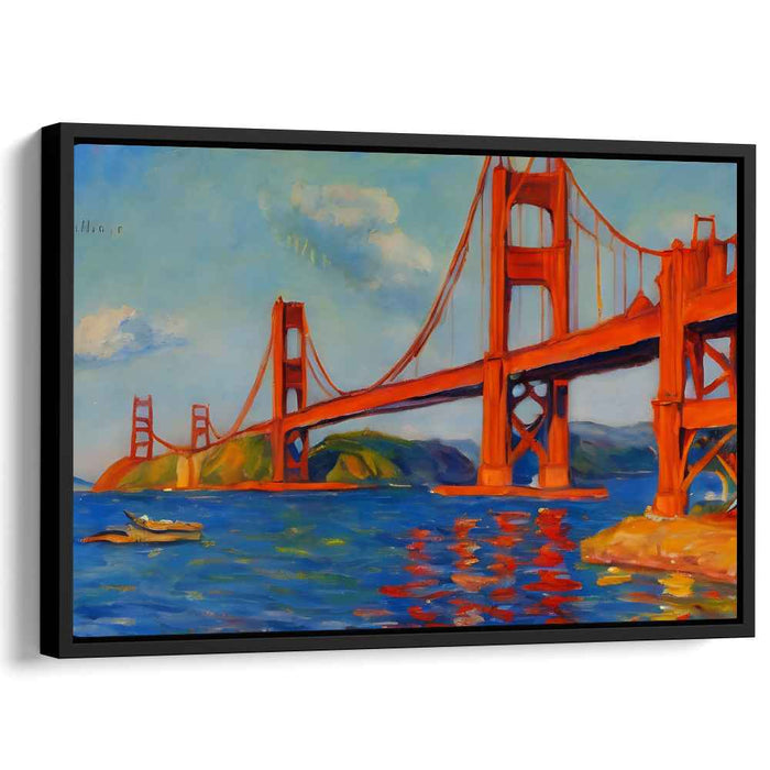 Golden Glow Symphony: The Vibrant Charm of the Golden Gate Bridge Canvas Art Print