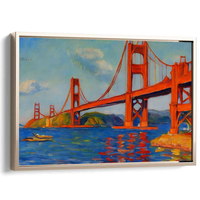 Golden Glow Symphony: The Vibrant Charm of the Golden Gate Bridge Canvas Art Print