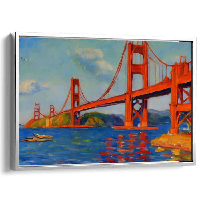Golden Glow Symphony: The Vibrant Charm of the Golden Gate Bridge Canvas Art Print