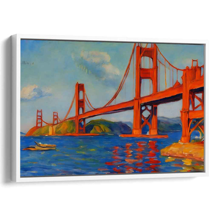 Golden Glow Symphony: The Vibrant Charm of the Golden Gate Bridge Canvas Art Print
