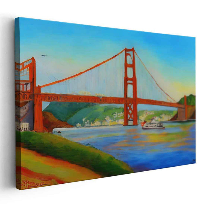 Foggy City Symphony: Impressionist San Francisco Landscape Canvas Art Print