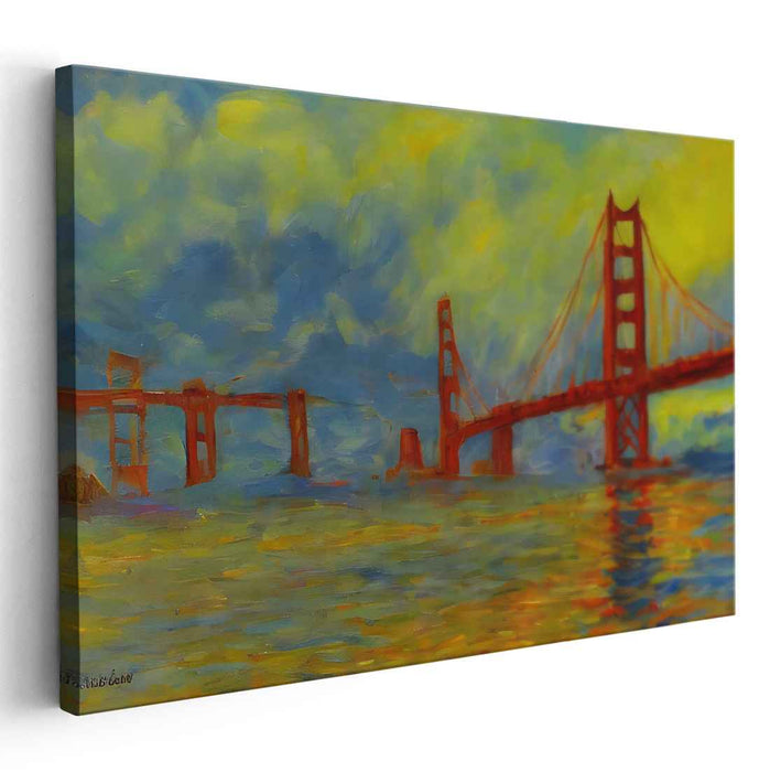 Luminous Impressions: Impressionist Golden Gate Bridge Canvas Art