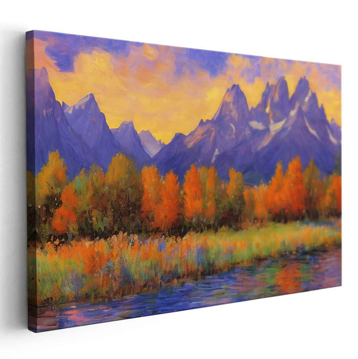 Echoes of Eternity: Majestic Mountain Landscape Canvas Art