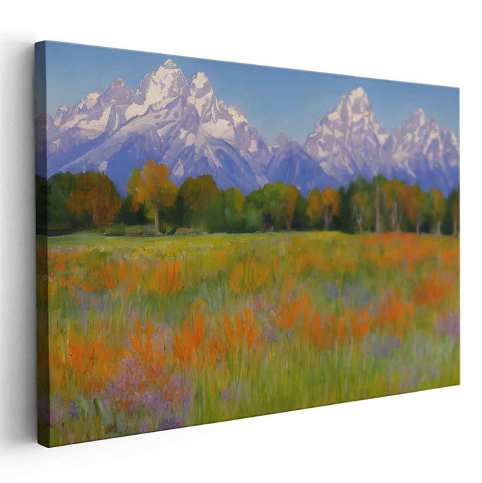 Whispering Meadow Blooms: Tranquil Landscape with Vibrant Wildflowers