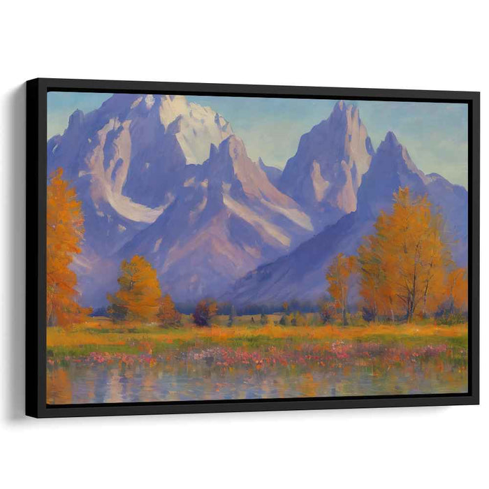 Mystic Summit Glow: Serene Mountain Landscape Canvas Art