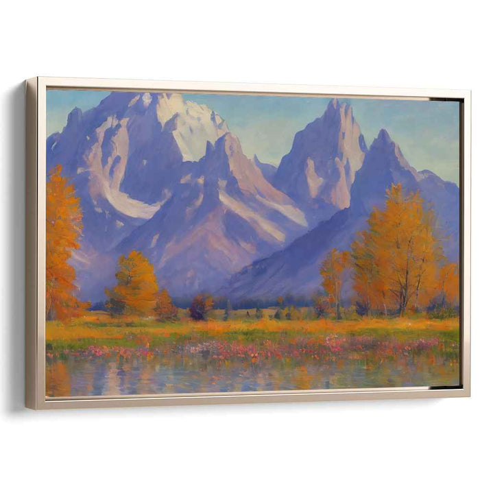 Mystic Summit Glow: Serene Mountain Landscape Canvas Art