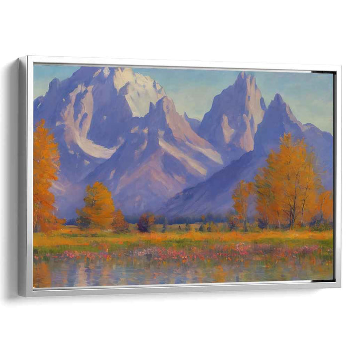 Mystic Summit Glow: Serene Mountain Landscape Canvas Art