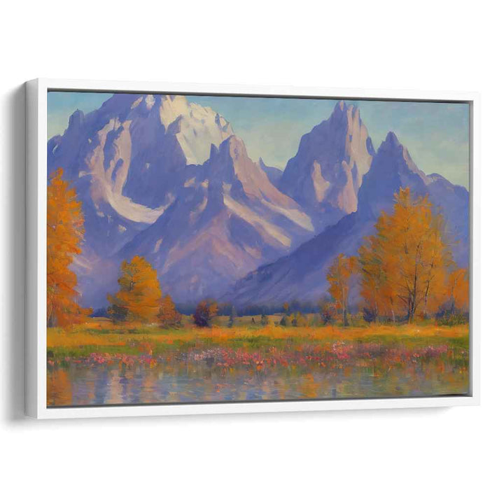 Mystic Summit Glow: Serene Mountain Landscape Canvas Art