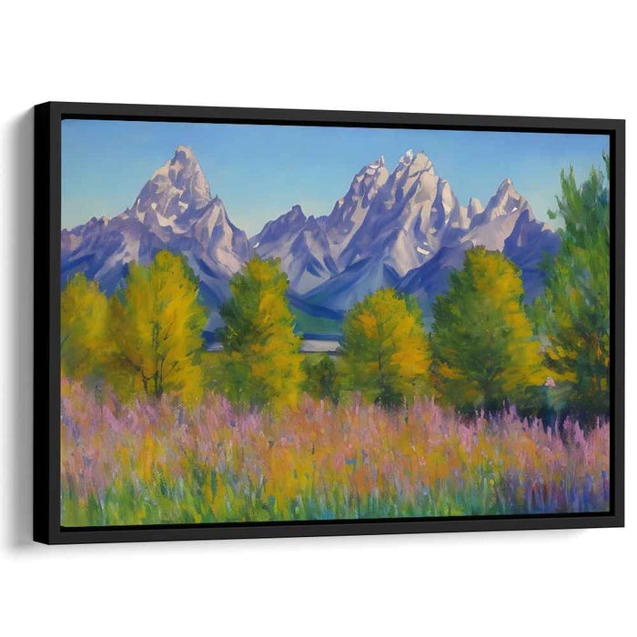 Artistic Ascent: Realistic Mountain Landscape with Impressionistic Flair Canvas Art