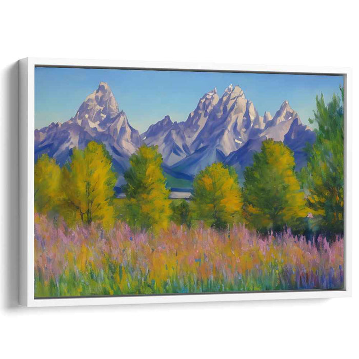 Artistic Ascent: Realistic Mountain Landscape with Impressionistic Flair Canvas Art