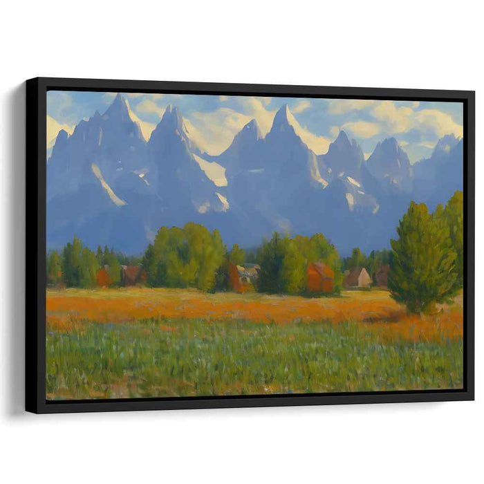 Serenquil Vista: Tranquil Countryside Landscape Canvas Art Print