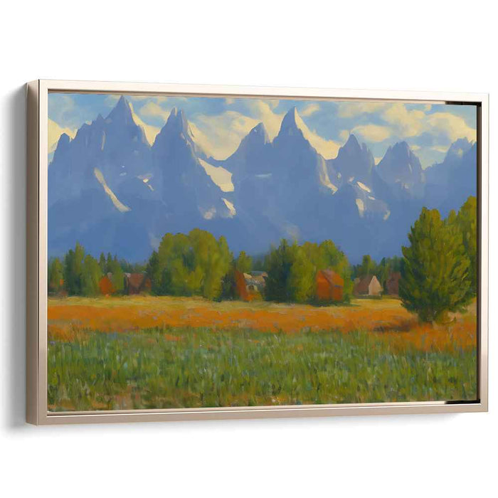 Serenquil Vista: Tranquil Countryside Landscape Canvas Art Print