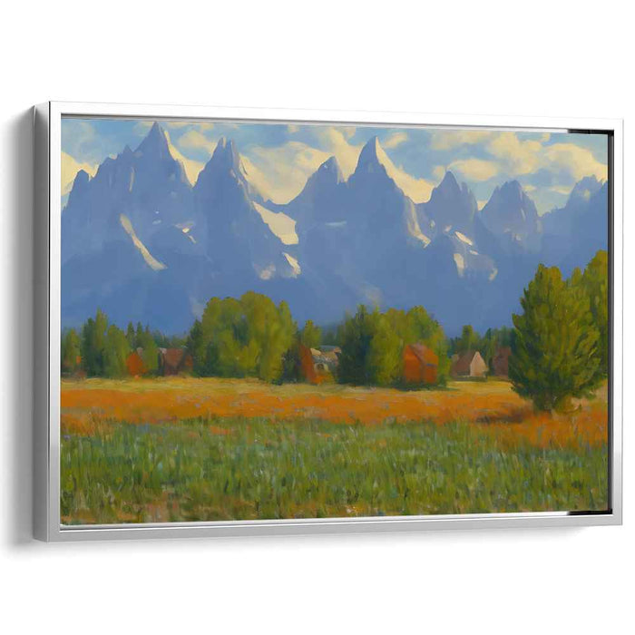 Serenquil Vista: Tranquil Countryside Landscape Canvas Art Print