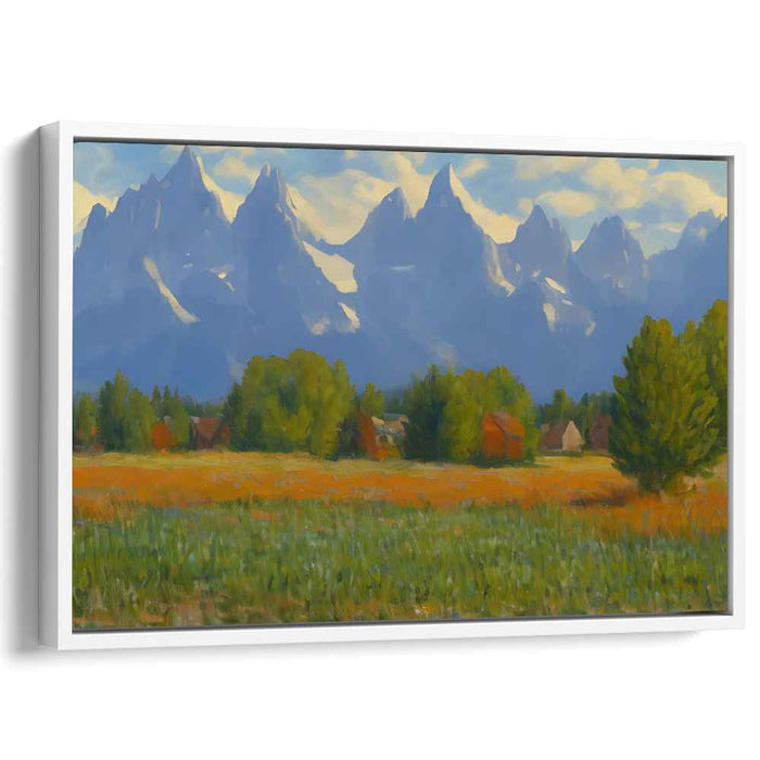 Serenquil Vista: Tranquil Countryside Landscape Canvas Art Print