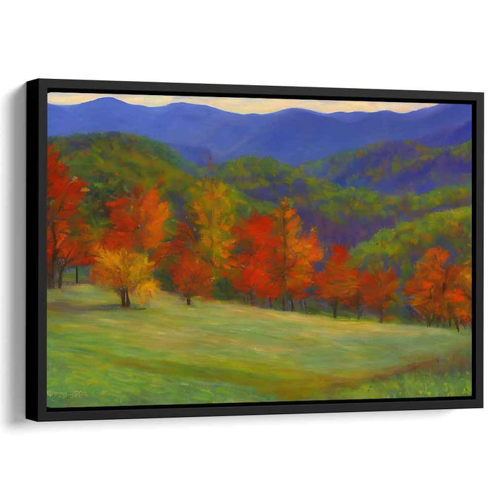 Blazing Brushstrokes Collide: Impressionist Landscape with Fiery Fall Colors