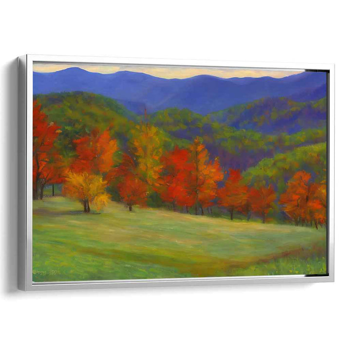 Blazing Brushstrokes Collide: Impressionist Landscape with Fiery Fall Colors