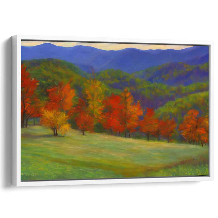 Blazing Brushstrokes Collide: Impressionist Landscape with Fiery Fall Colors