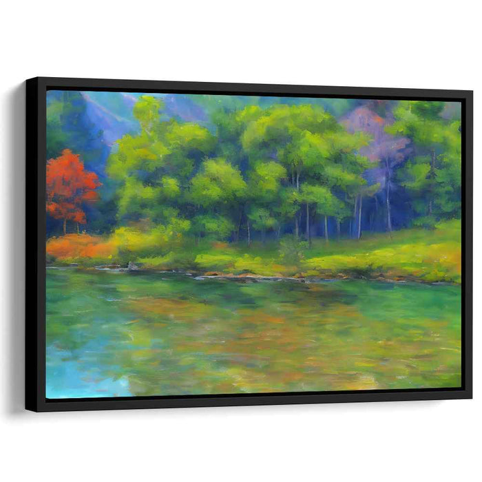 Tranquil Canopy: Serene Forest Landscape Canvas Art Print