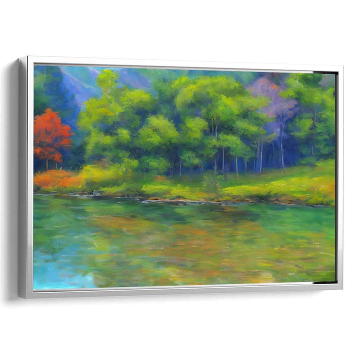 Tranquil Canopy: Serene Forest Landscape Canvas Art Print
