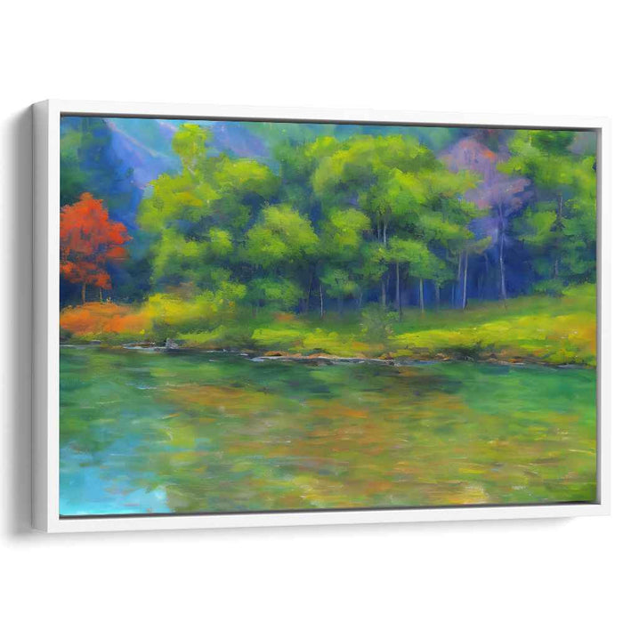 Tranquil Canopy: Serene Forest Landscape Canvas Art Print